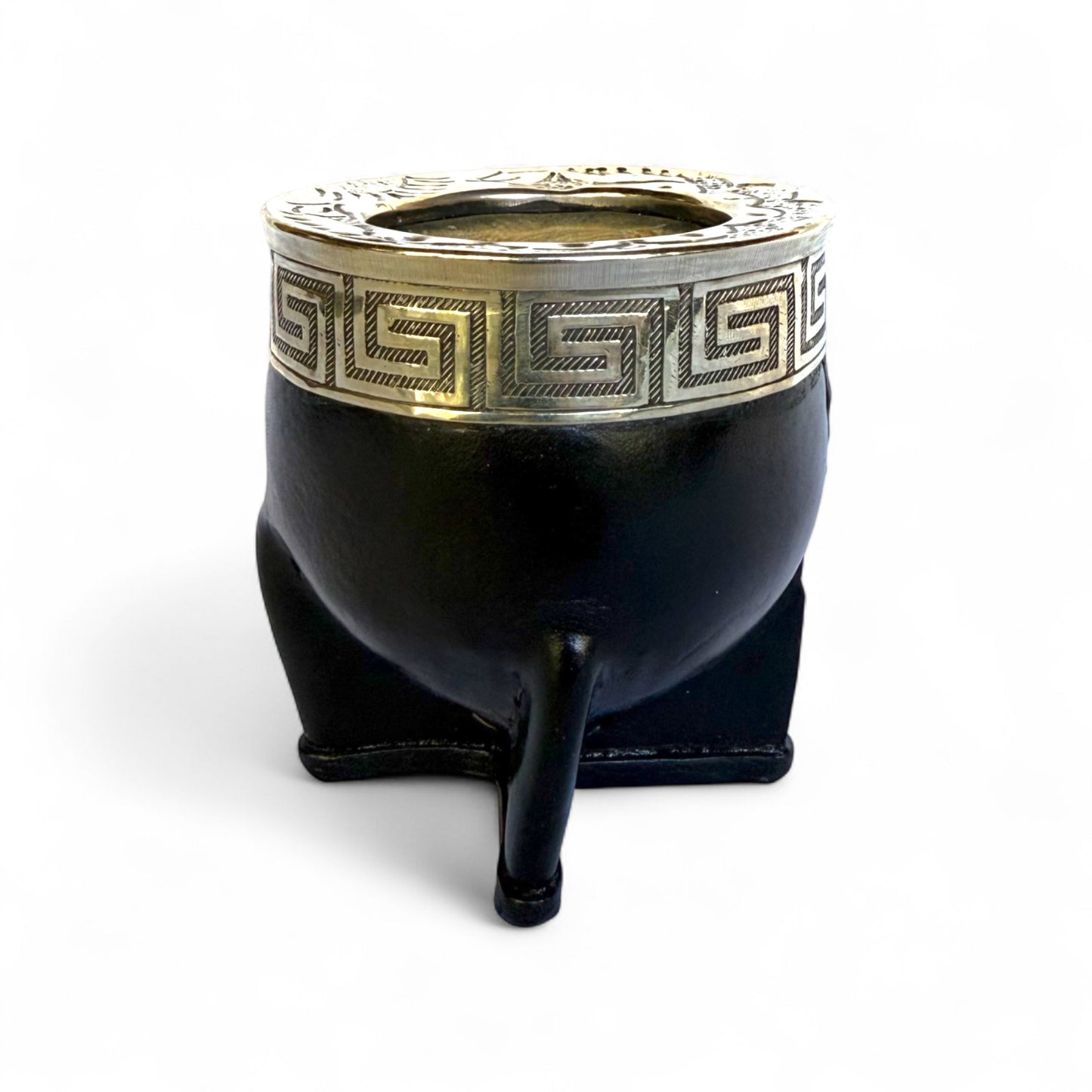 Mate Imperial Nero con Virola Alpaca Decorata | Premium