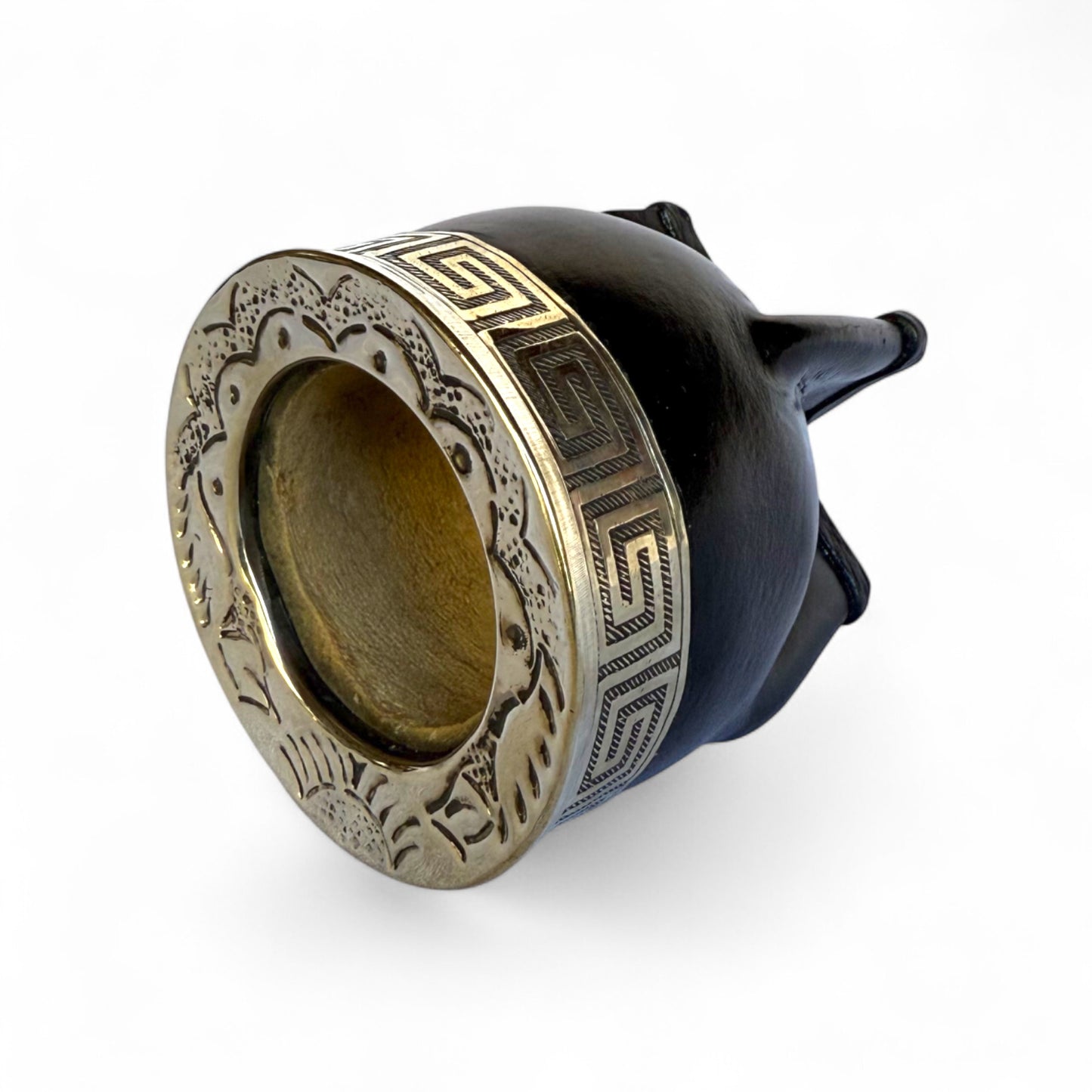 Mate Imperial Nero con Virola Alpaca Decorata | Premium