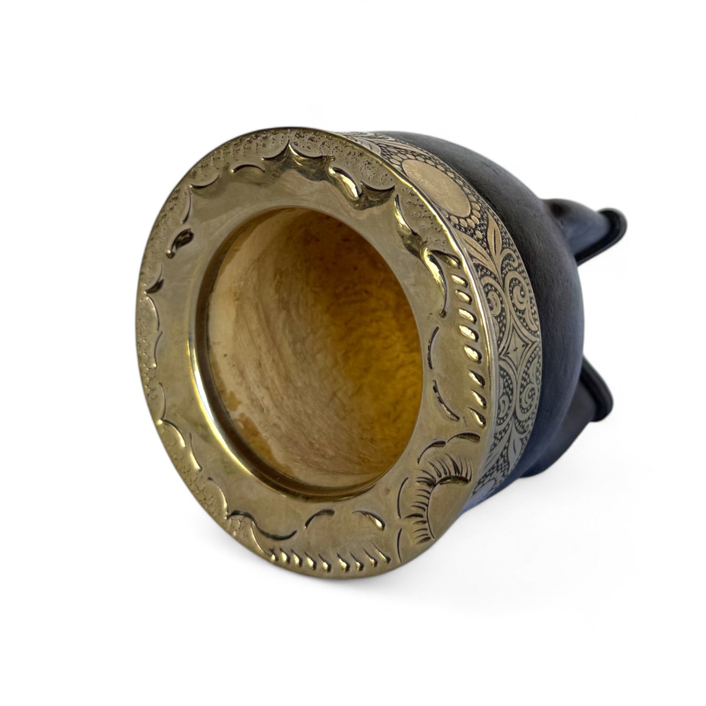 Mate Imperial Nero con Virola Alpaca Decorata | Premium