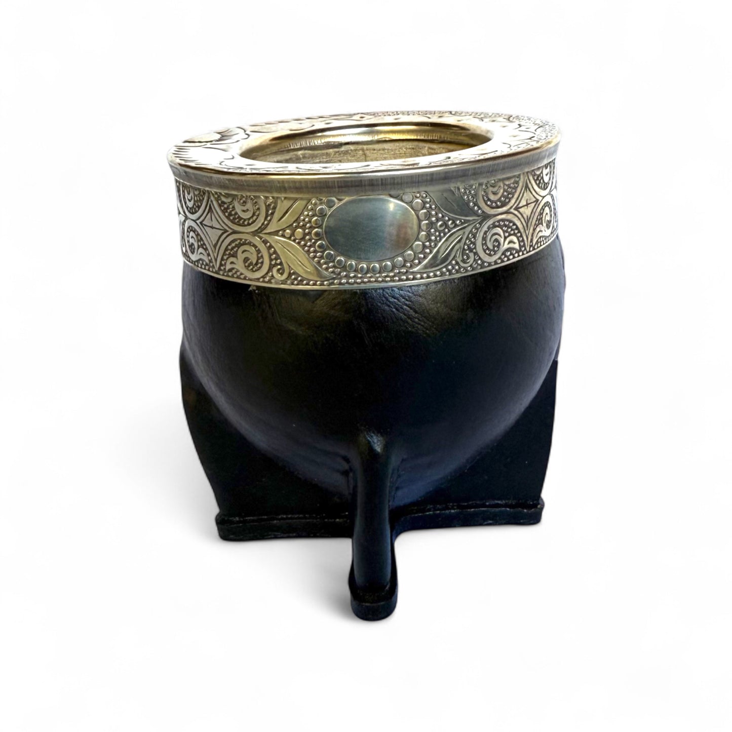 Mate Imperial Nero con Virola Alpaca Decorata | Premium