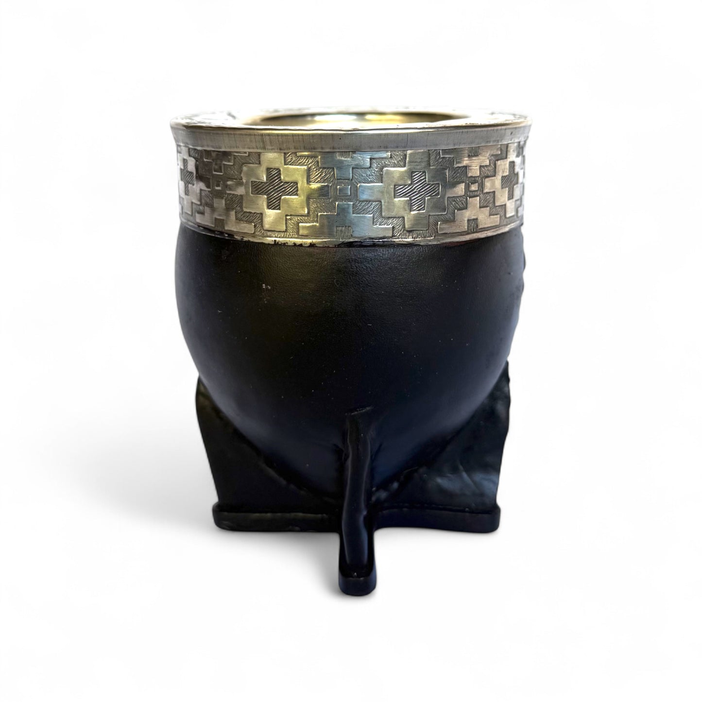 Mate Imperial Nero con Virola Alpaca Decorata | Premium