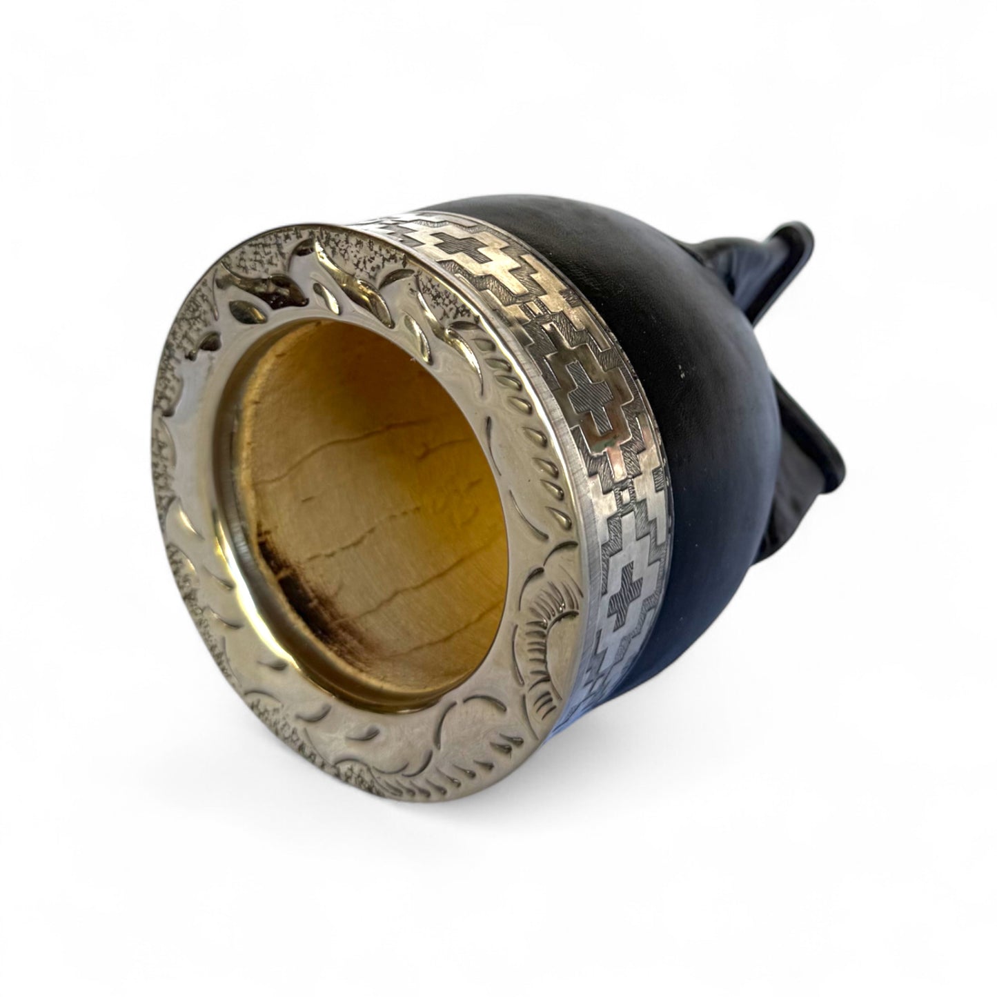 Mate Imperial Nero con Virola Alpaca Decorata | Premium