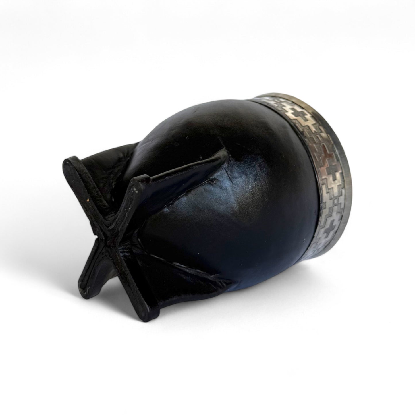 Mate Imperial Nero con Virola Alpaca Decorata | Premium