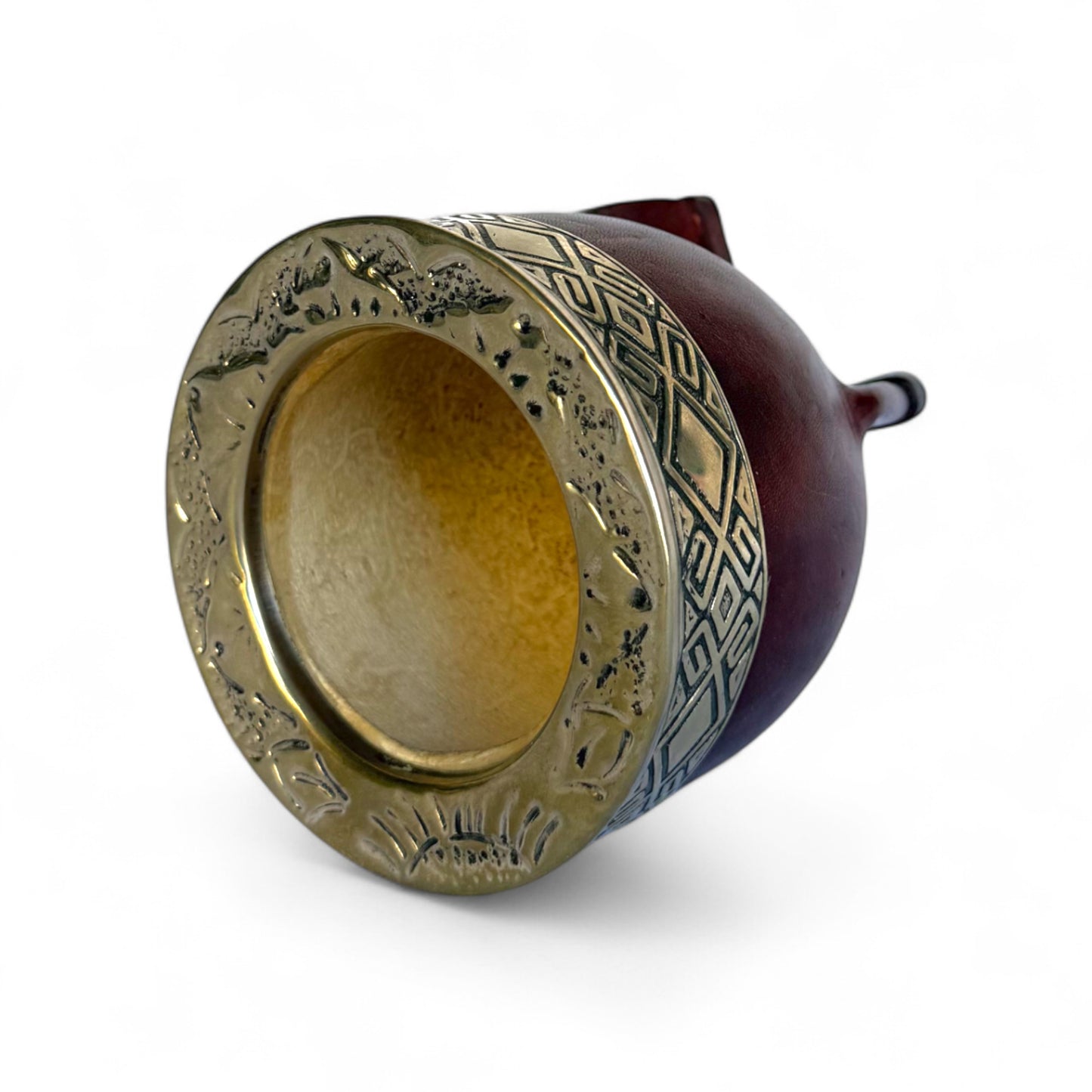 Mate Imperial Bordò con Virola Alpaca Decorata | Premium