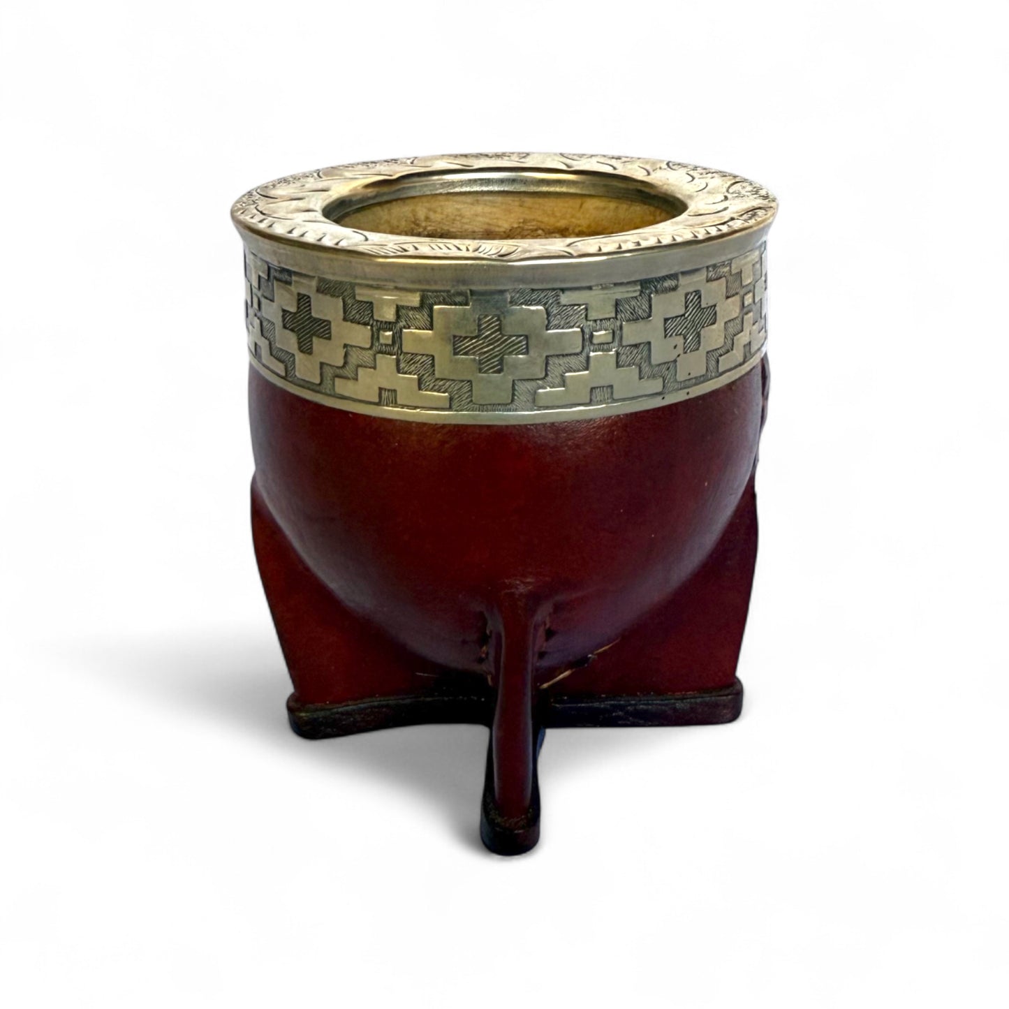 Mate Imperial Bordò con Virola Alpaca Decorata | Premium