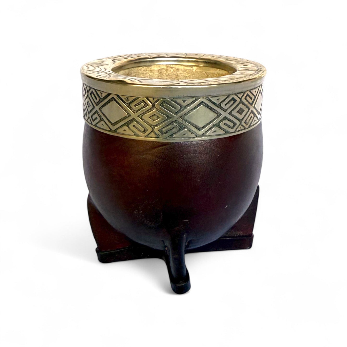 Mate Imperial Bordò con Virola Alpaca Decorata | Premium