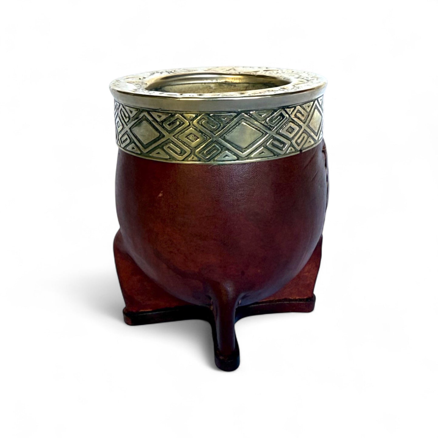 Mate Imperial Bordò con Virola Alpaca Decorata | Premium