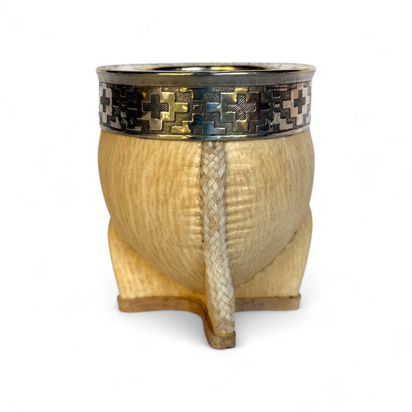 Mate Imperial Cuoio Crudo con Virola Alpaca Decorata | Premium