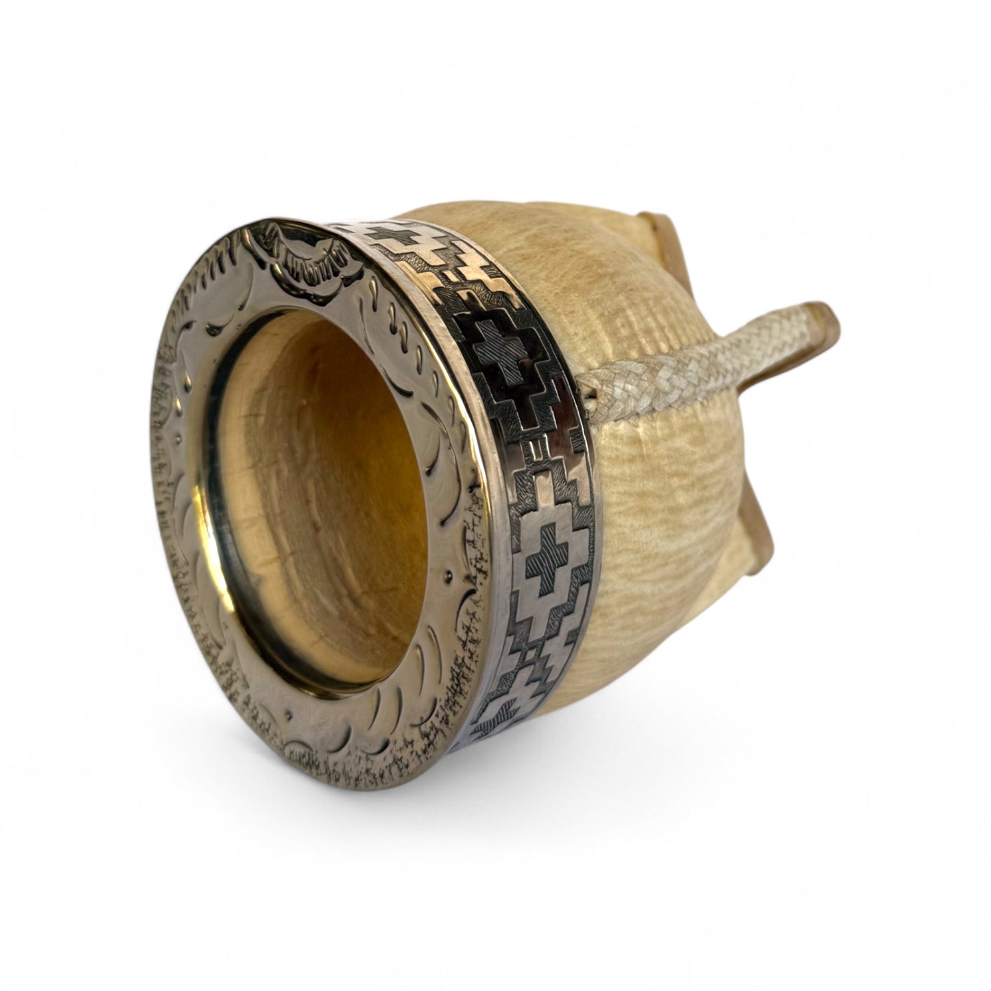 Mate Imperial Cuoio Crudo con Virola Alpaca Decorata | Premium