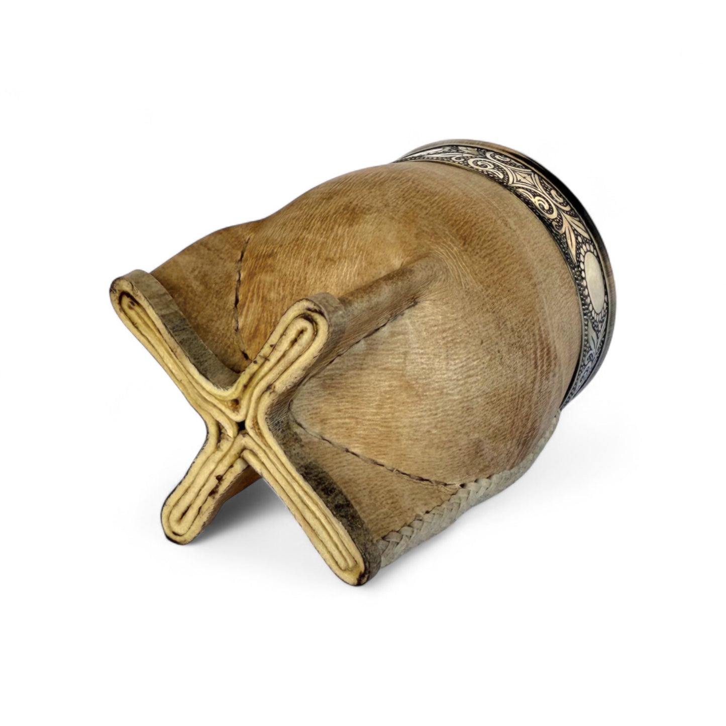 Mate Imperial Cuoio Crudo con Virola Alpaca Decorata | Premium