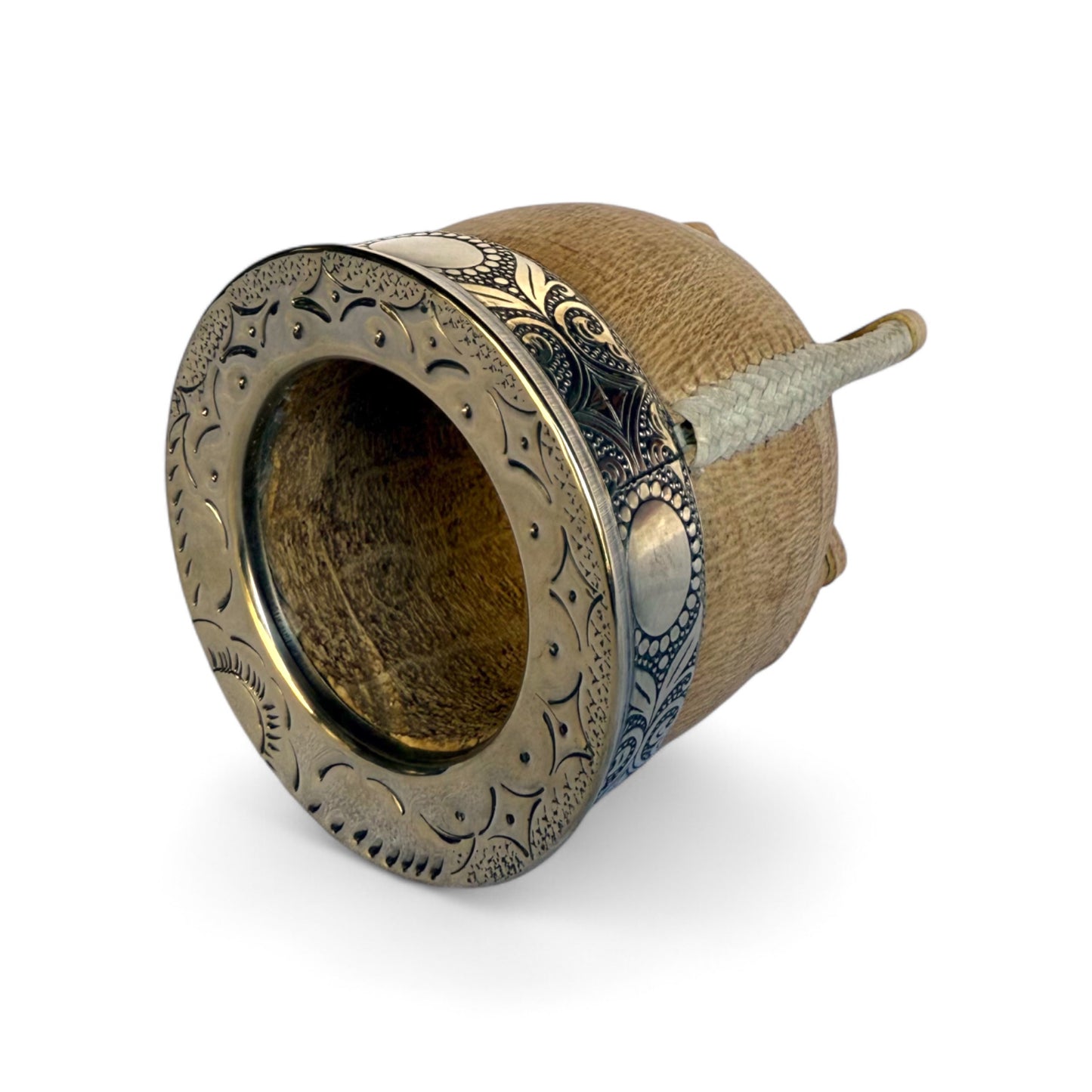 Mate Imperial Cuoio Crudo con Virola Alpaca Decorata | Premium