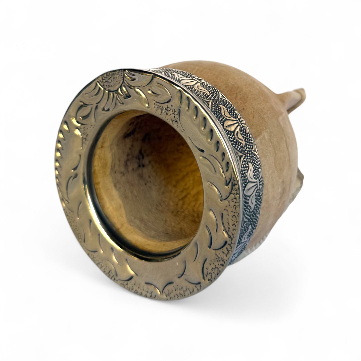 Mate Imperial Cuoio Crudo con Virola Alpaca Decorata | Premium