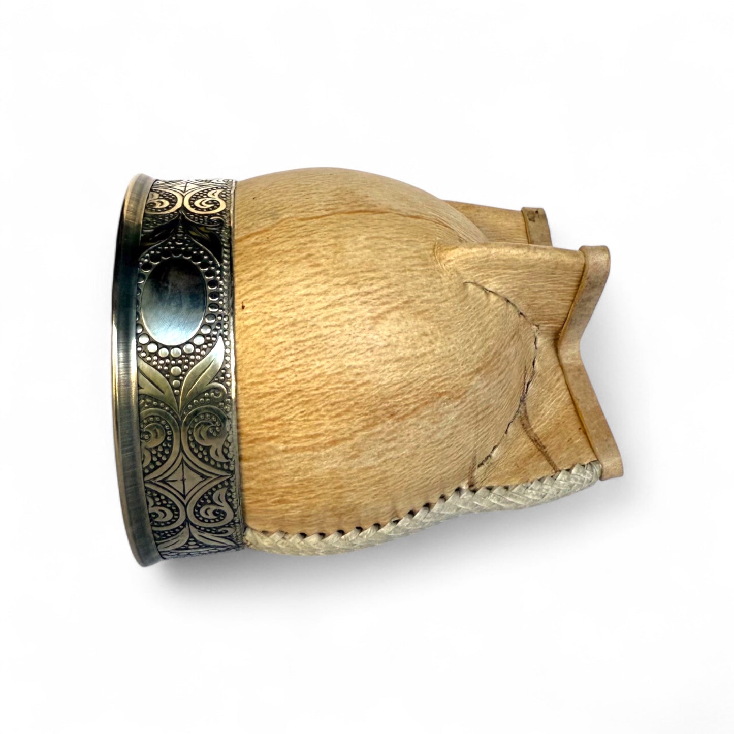 Mate Imperial Cuoio Crudo con Virola Alpaca Decorata | Premium