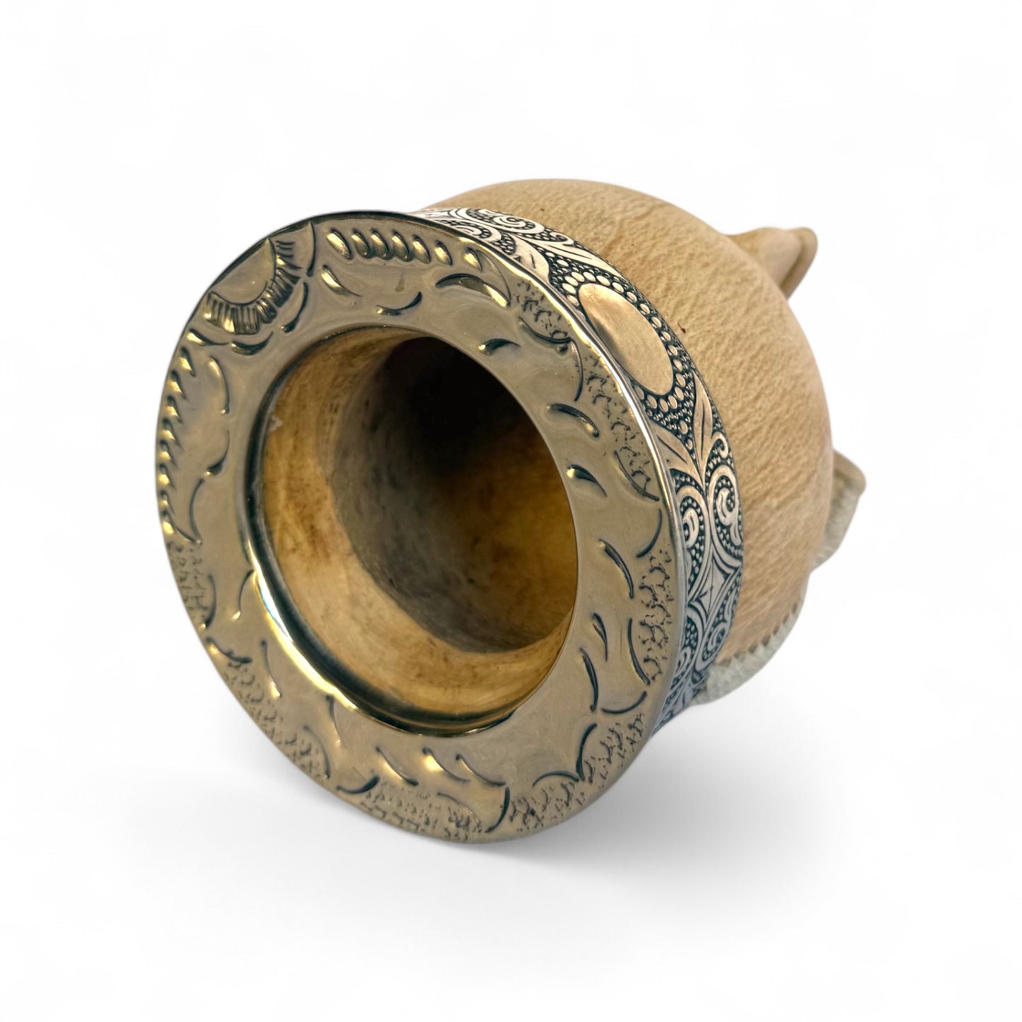 Mate Imperial Cuoio Crudo con Virola Alpaca Decorata | Premium