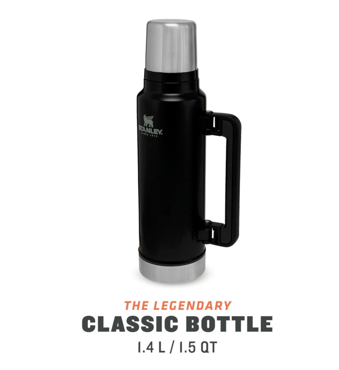 TERMOS STANLEY CLASSIC LEGENDARY BOTTLE "Matte Black Pebble" | 1.5qt  | 1.4L