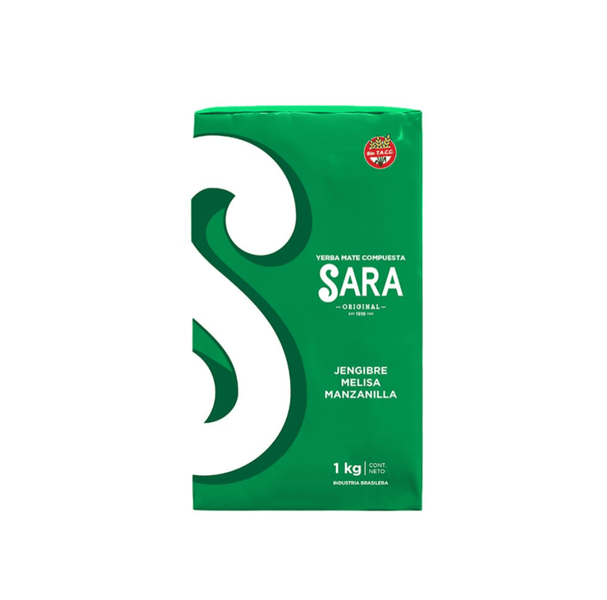 Yerba Mate - Sara Verde Compuesta Jengibre, Melisa Y Manzanilla 1 Kg