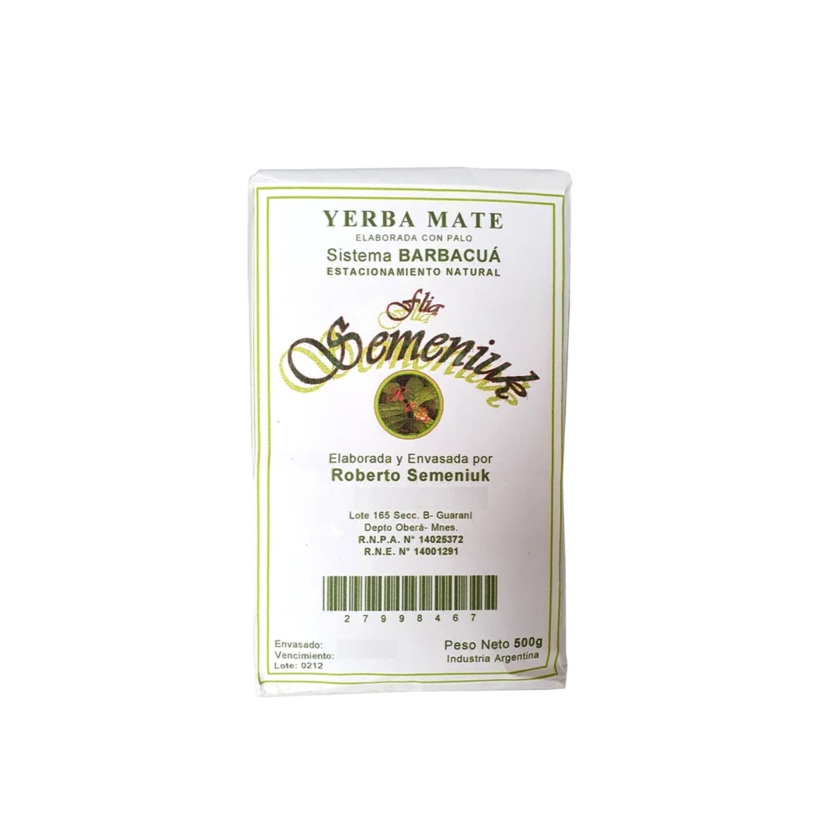 Yerba Mate - SEMENIUK BARBACUÁ 500 Gr