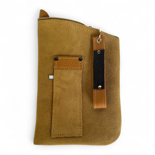 Yerbera In Cuoio Scamosciato Marrone “IDM” Con Porta Bombilla