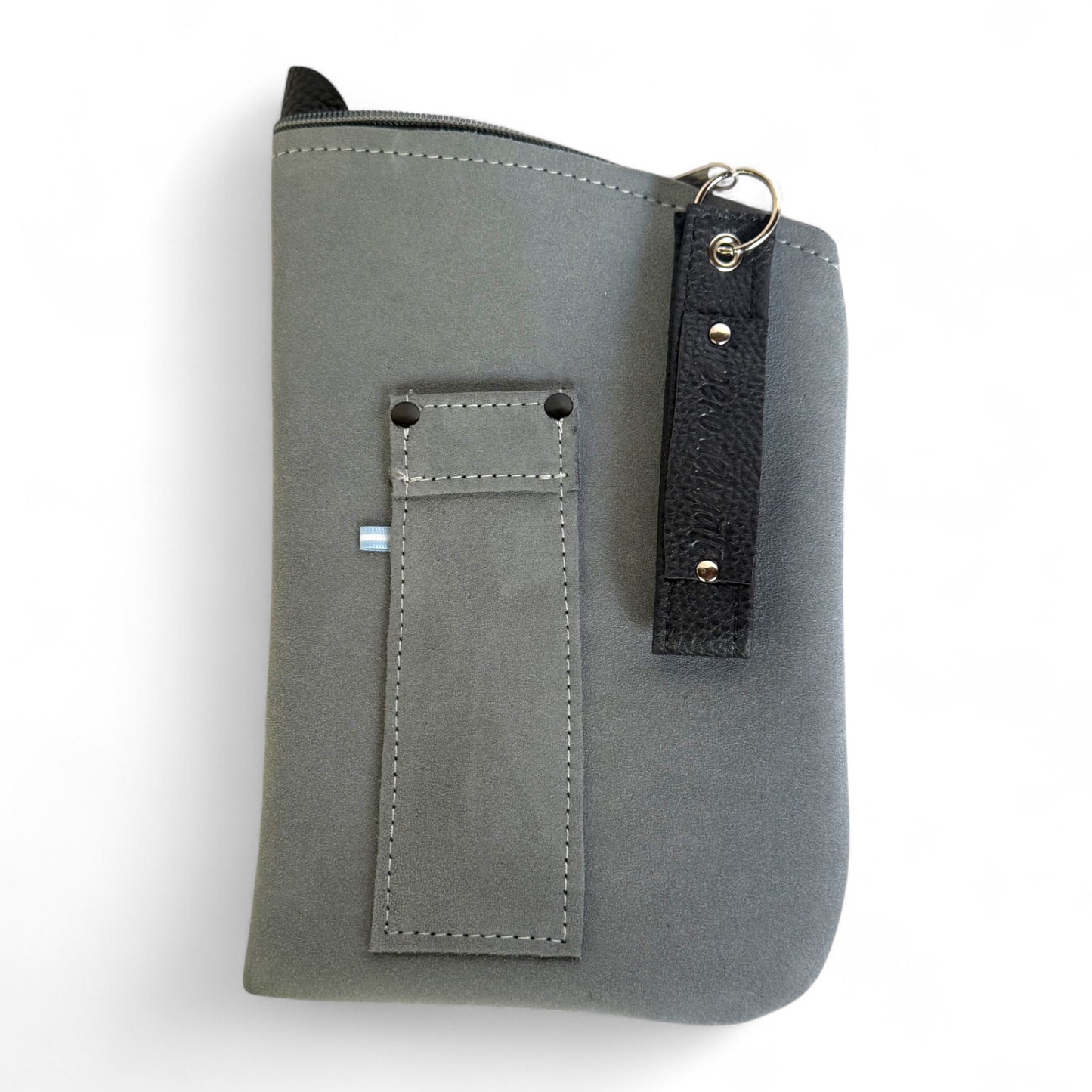 Yerbera In Cuoio Scamosciato Grigio “IDM” Con Porta Bombilla